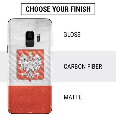 Poland Flag Distressed Galaxy S9 Skin
